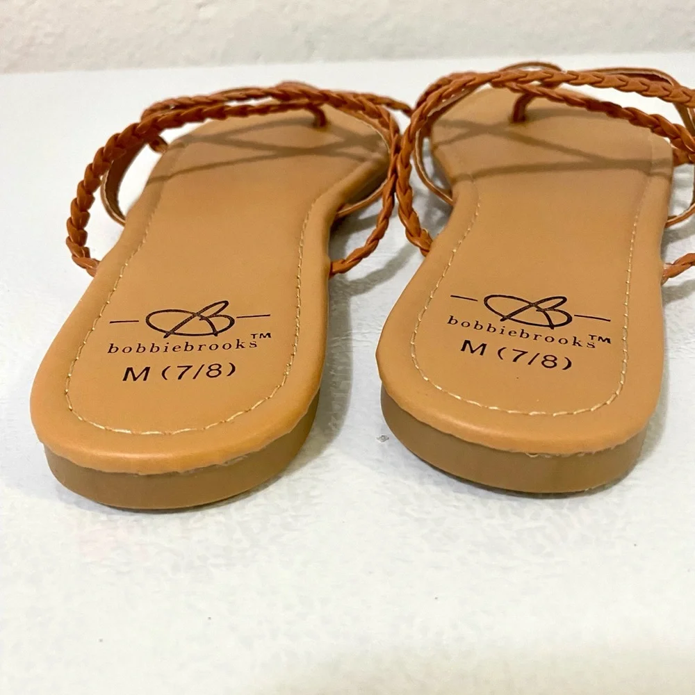 BOBBIEBROOKS Crown Braided Flat Sandals Flat Shoes Sz M7/8